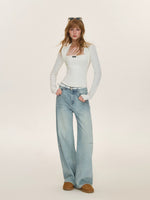 Washed Wide Leg Jeans