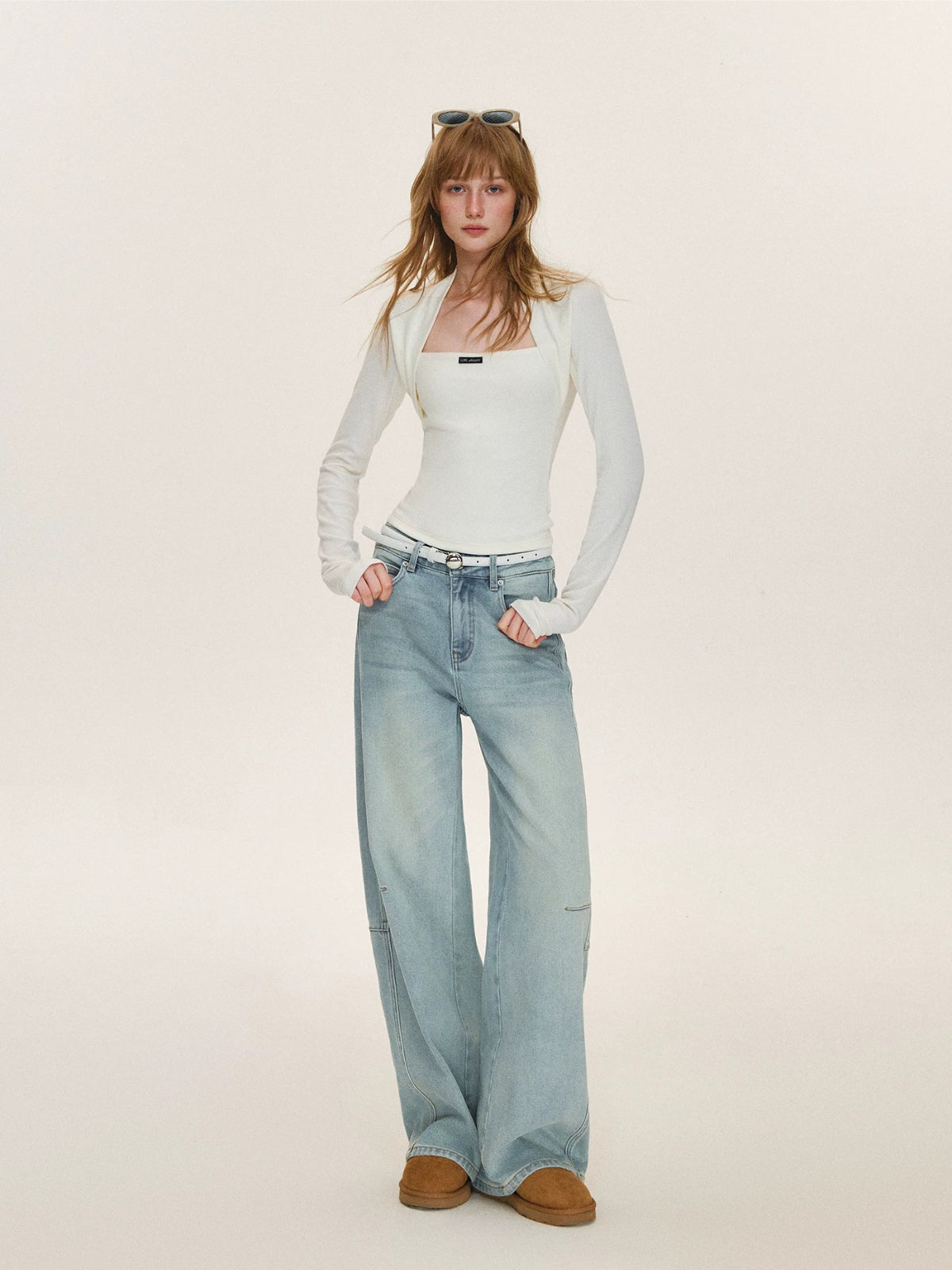Washed Wide Leg Jeans