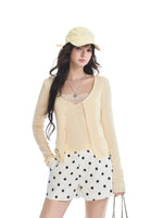 Lace V-Neck Knit Cardigan Set