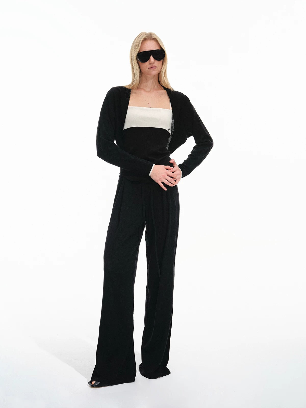 Contrast Knit Vest Set