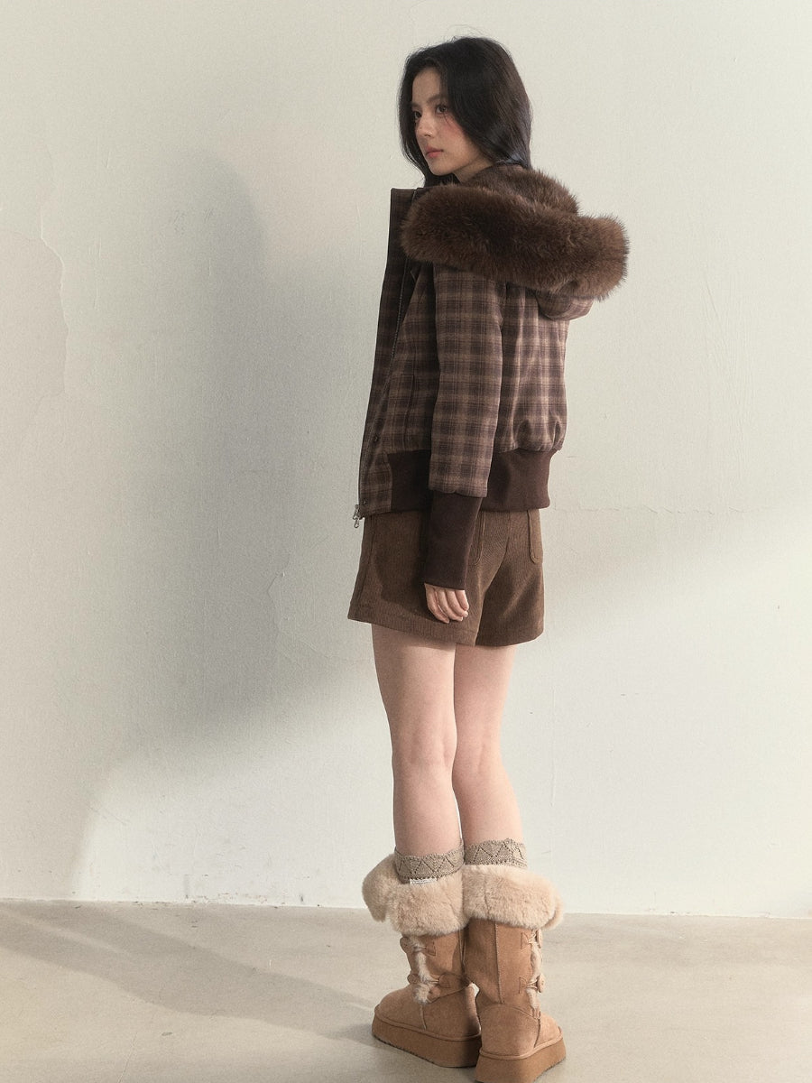 “Oxford Autumn” Wool-Collar Padded Jacket