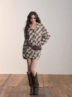 Plaid Asymmetrical Hem Shirt Dress