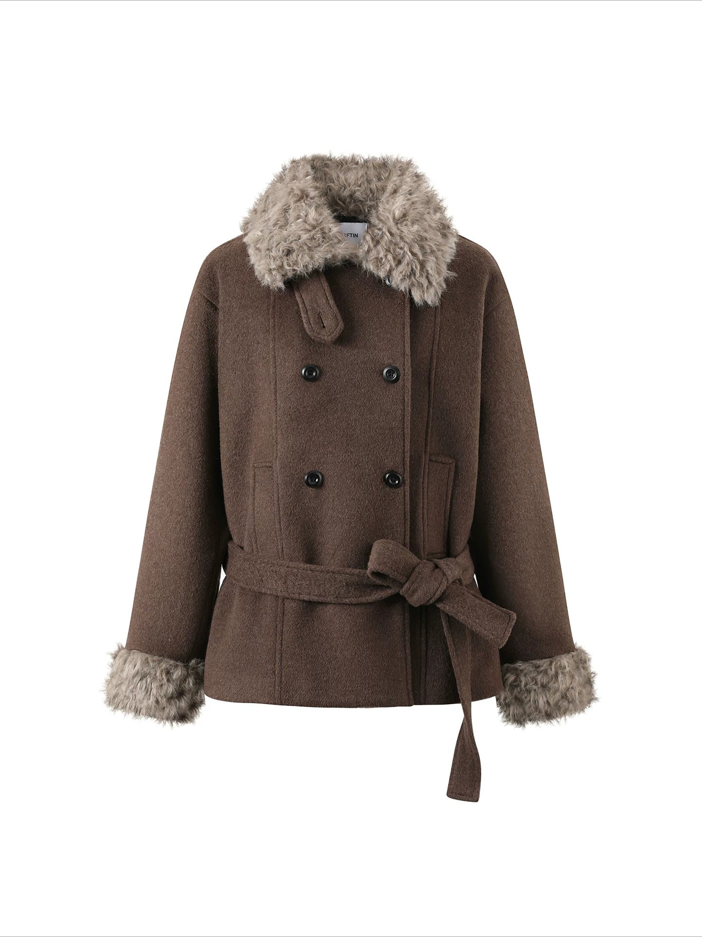 Double-Breasted Fur Coat
