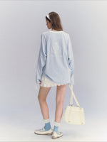 Contrast Bow Long Sleeve Tee
