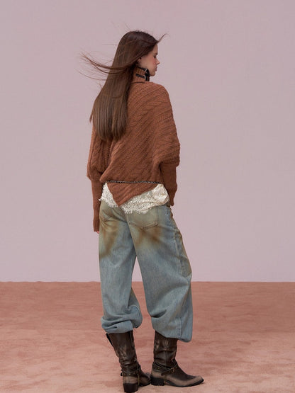 Oversized Cowl Neck Cape Sweater