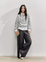 Layered Rose Crystal Collar 2-in-1 Sweatshirt