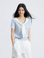 Layered Cape Knit Top