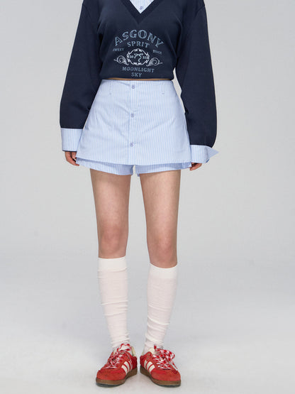 Yellow &amp; Navy Collegiate Butterfly Sweatshirt &amp; Skirt Set