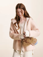 Peach Hooded Zip Coat