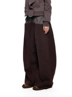 Plaid Drawstring Wide Leg Pants