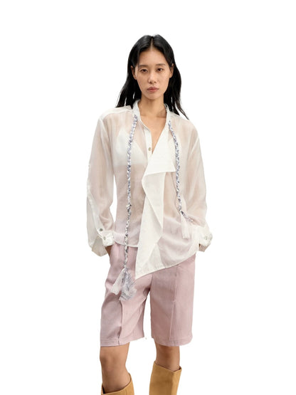 Lyocell Ribbon Blouse