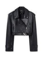 Black Manding Shearling Leather Jacket