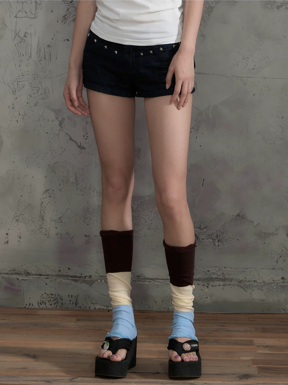 Stud Denim Shorts