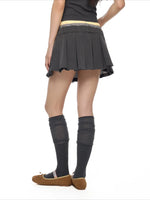 Plaid Pleated A-Line Skirt