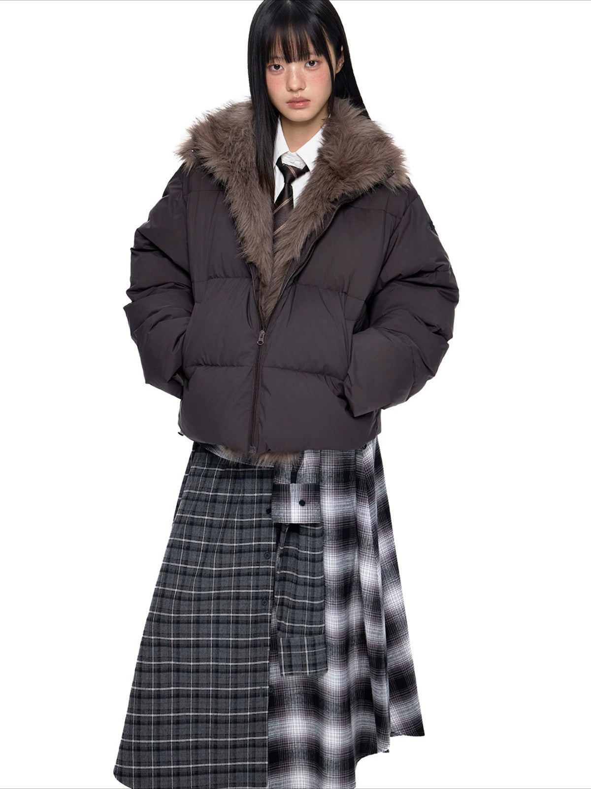 Vintage Fur Collar Down Jacket