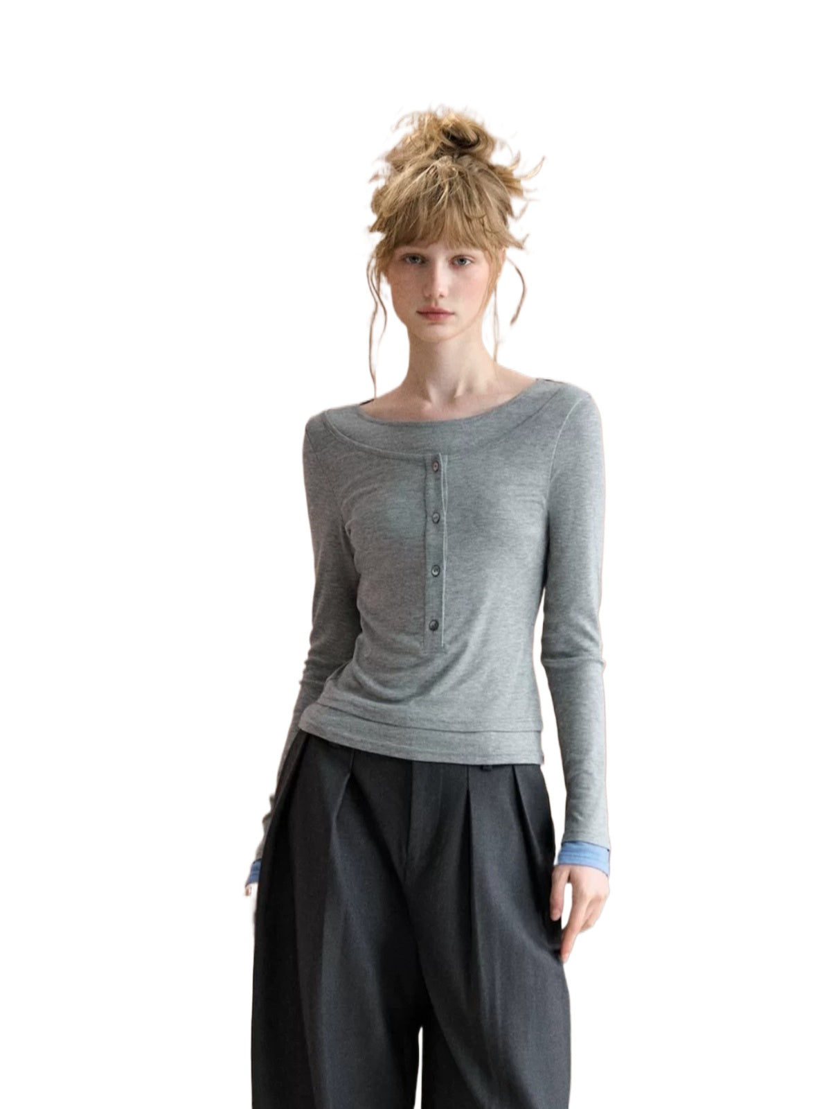 Contrast Cuff Layered Tee