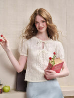 Mohair Wool Openwork Knit Sweater