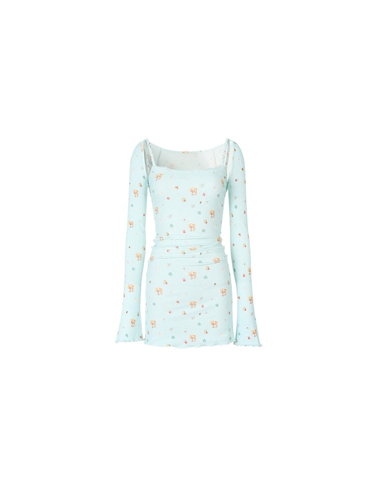 Seaside Series Printed Dress &amp; Cover Up Set