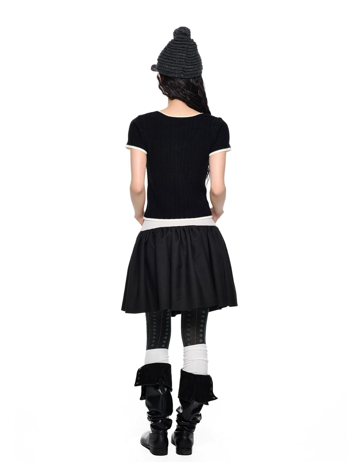 Bow Knit Short Sleeve Top