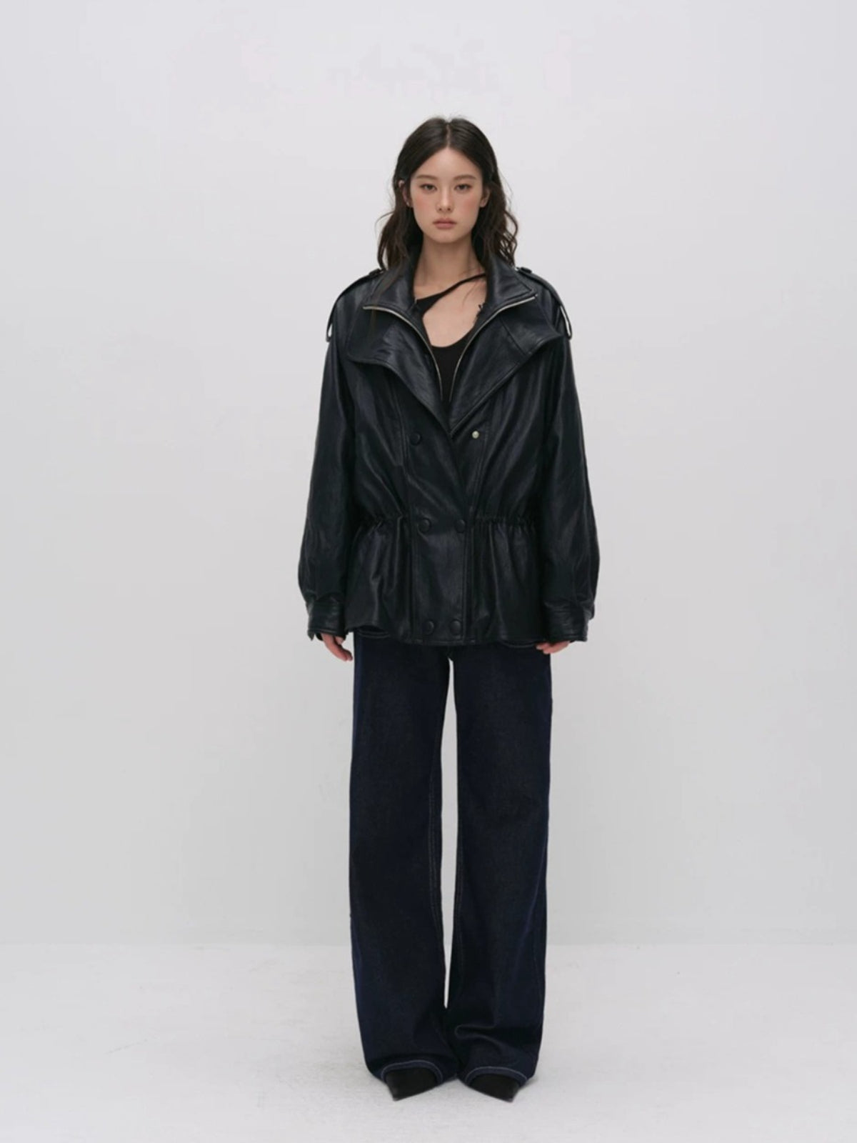 Urban Textured PU Down Jacket