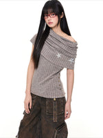 Off Shoulder Knit Top