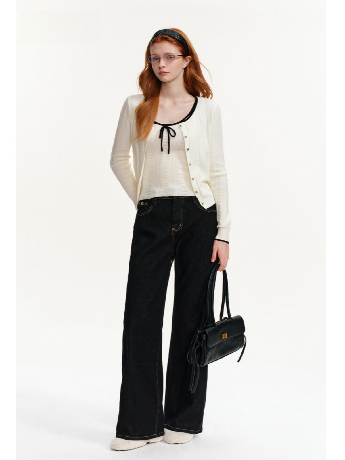 Contrast Trim Knit Twin Set