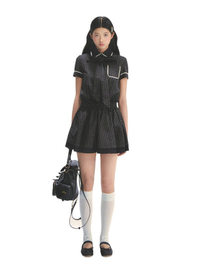Bow Tie Plaid Dress