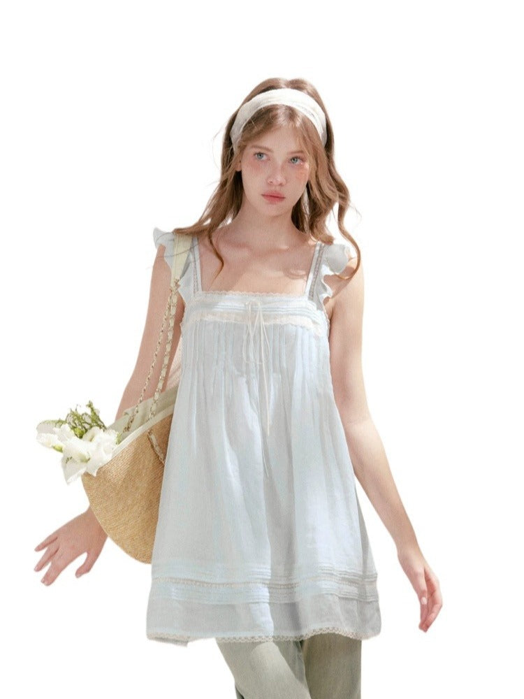 Pleated Lace Holiday Dress