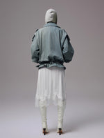 Washed Denim Moto Jacket
