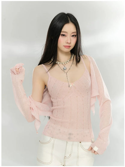 Knit Cardigan Camisole Set