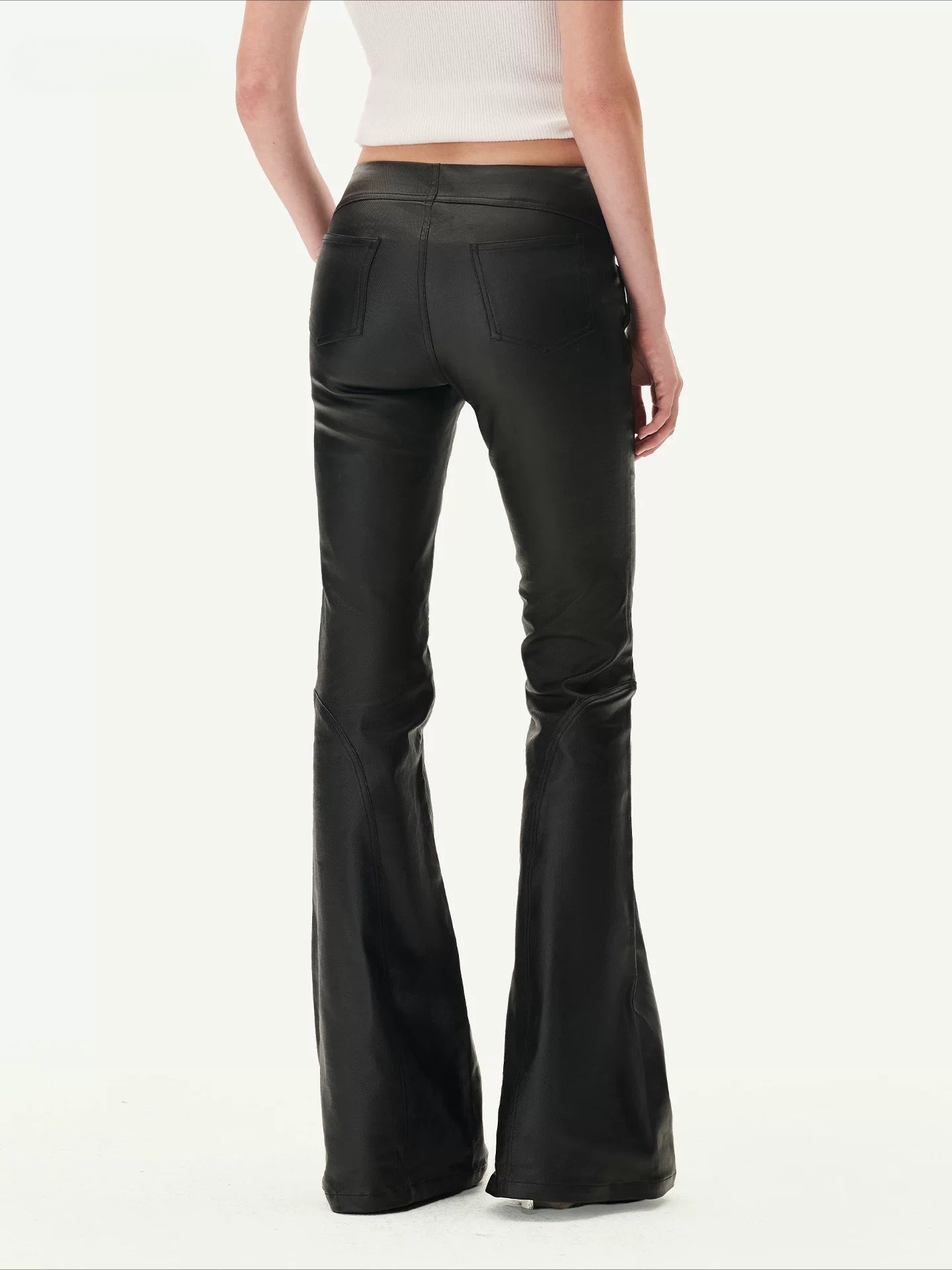 Coated Medici Waxed Flare Pants