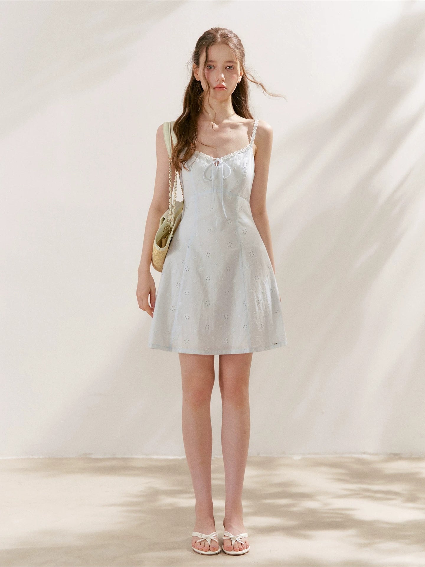 Embroidered Cotton Cami Dress