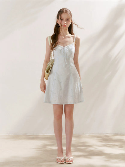 Embroidered Cotton Cami Dress