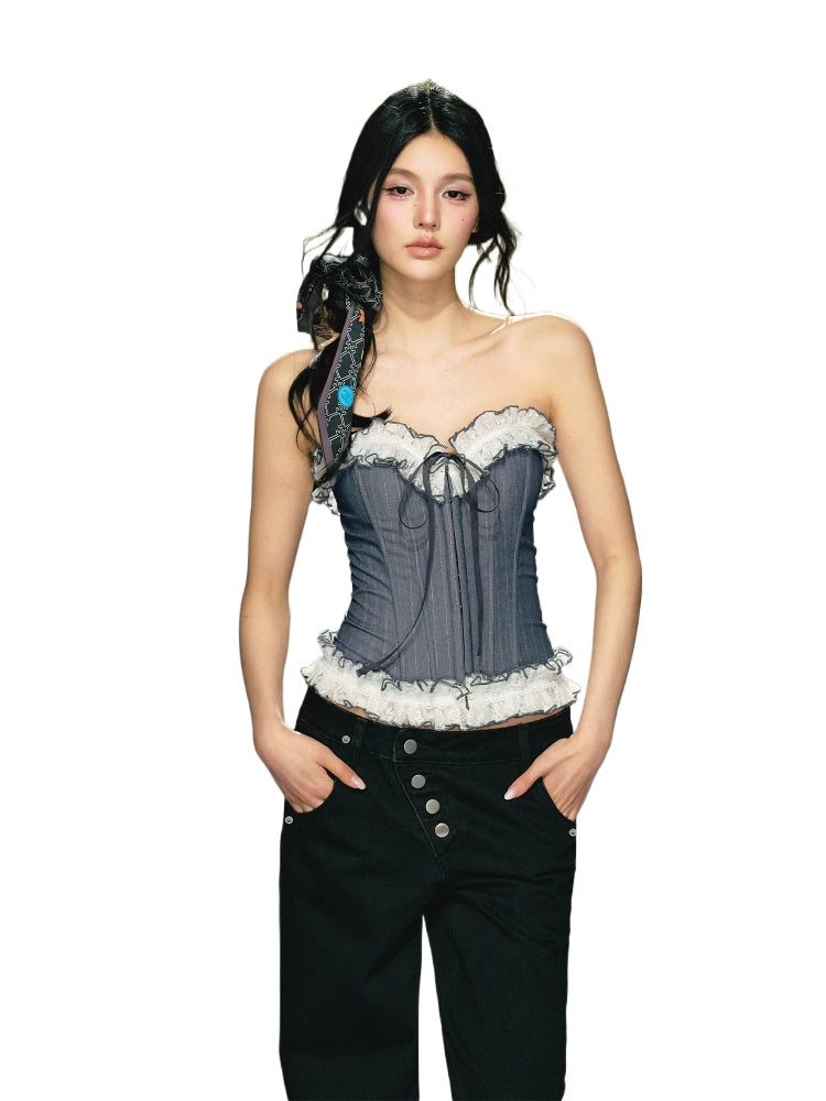 Lace Corset Tube Top