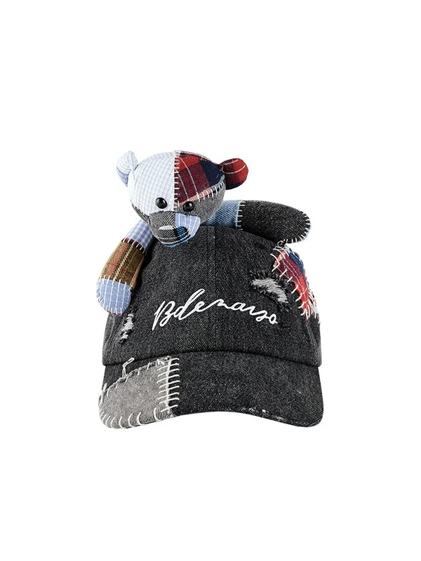 Plaid Patch  Denim Cap