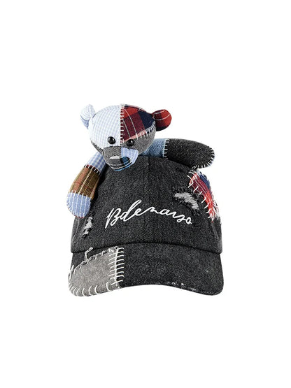 Plaid Patch  Denim Cap