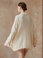 White Ruffle Shirt Set