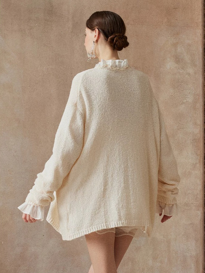 White Ruffle Shirt Set