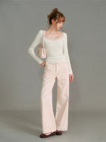 French Lace Wide Leg Jeans