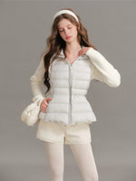 Drawstring Waist Hooded Down Vest