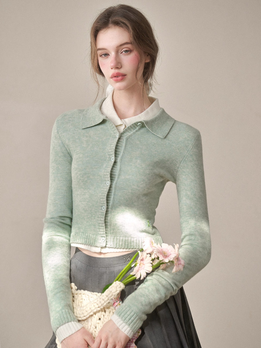 Silky Wool Cropped Cardigan