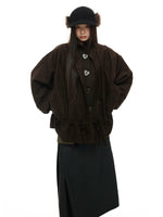 Suede Drawstring Trim Coat