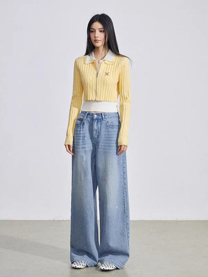 Contrast Polo Knit Set