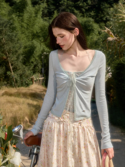 Lace Tie Front Cardigan