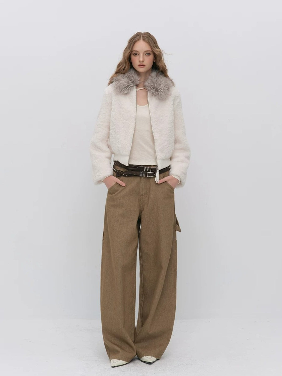 Fur Collar Shearling Jacket