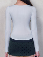 Drawstring Layered V-Neck Top