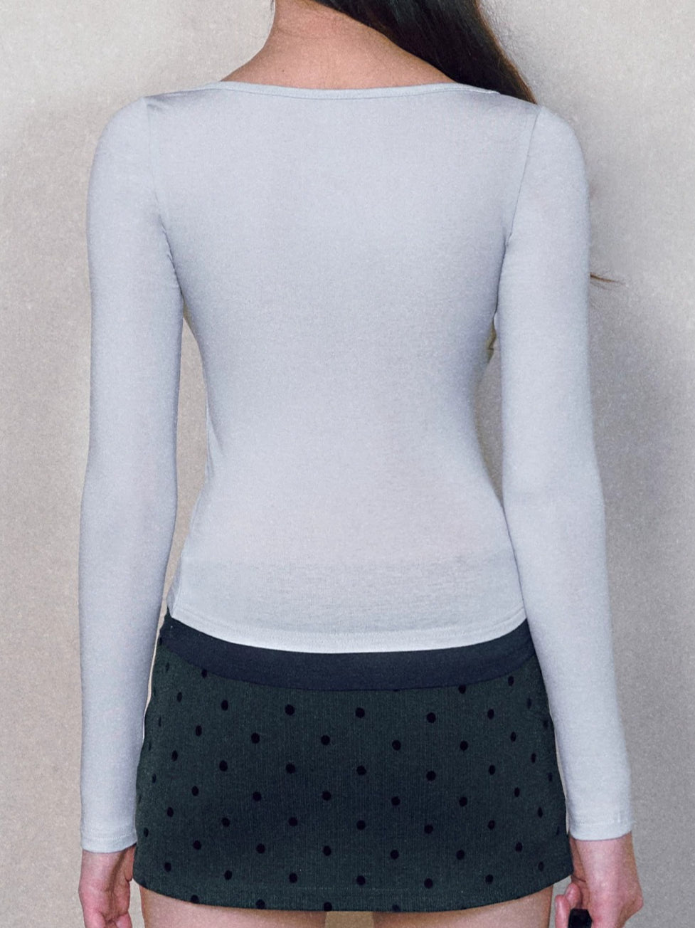 Drawstring Layered V-Neck Top