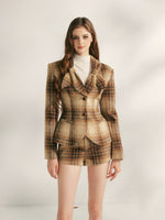 Vintage Shoulder-Pad Waist-Cinching Blazer & Shorts Set