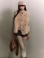 Shearling Logo Pin Curly Vest