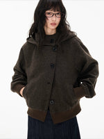Hooded Wool Blend Jacket